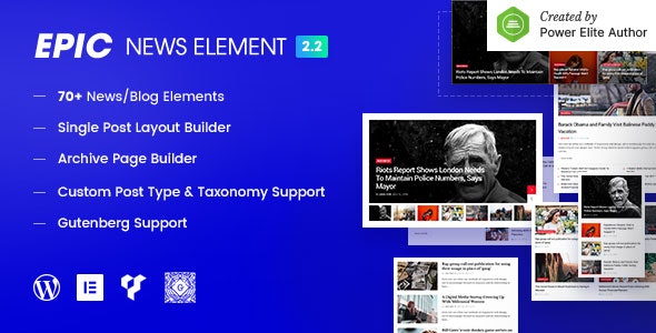 Epic News Elements - News Magazine Blog Element & Blog Add Ons for Elementor & WPBakery Page Builder