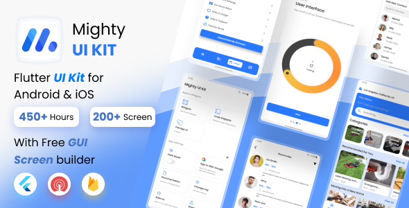 MightyUIKit - Flutter 3.x UI Kit with Screen Builder