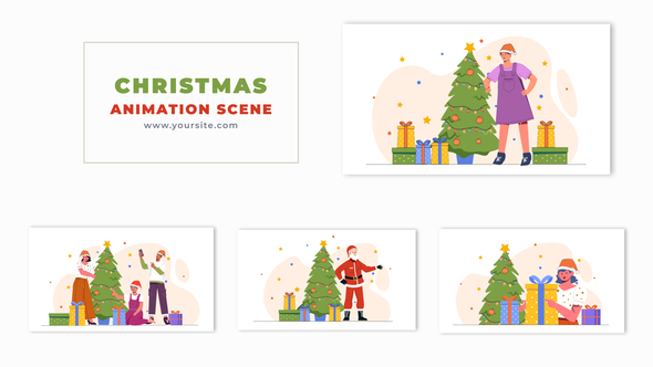 Christmas Festival Special Character 2D Animation Scene