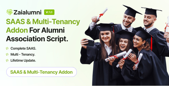 Zaialumni  Alumni Association SAAS With MultiTenancy Addon