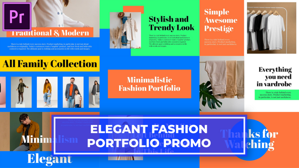 Minimalistic Fashion Portfolio Slideshow MOGRT for Premier Pro
