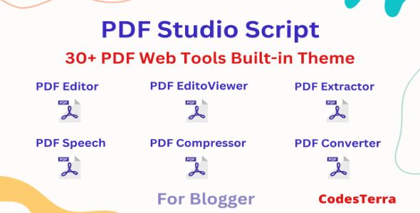 PDF Studio 30 Built-in PDF Tools Blogger Script With Template