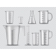 Measure Glass Cups Containers Laboratory Beakers