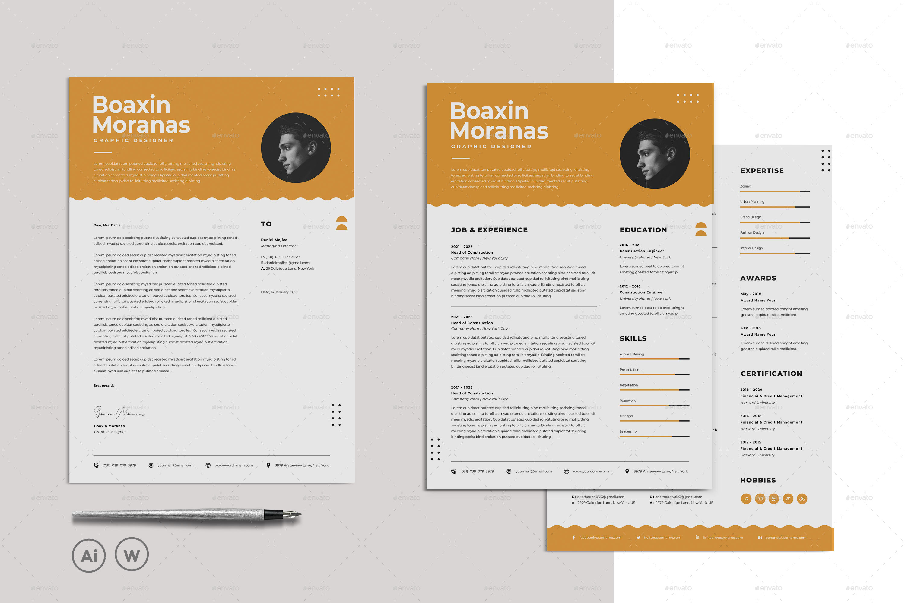 Resume Word Template Print Templates GraphicRiver