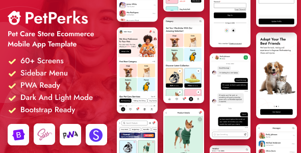 PetPerks - Pet Care Store eCommerce Mobile App Template ( Bootstrap + PWA )