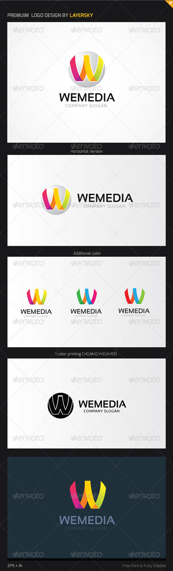 We Play Media Logo - Letters Logo Templates