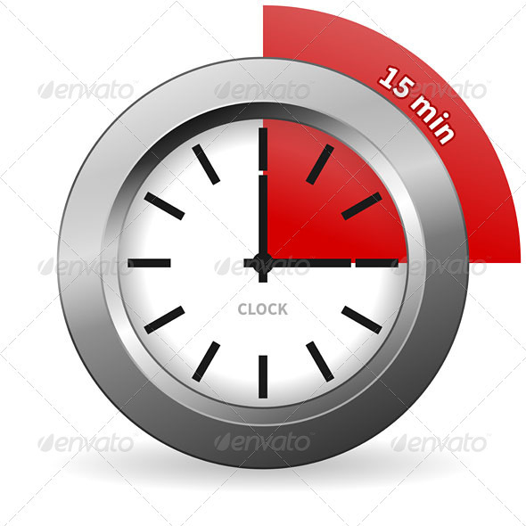 Clock 15 Minutes To Go - Business Conceptual