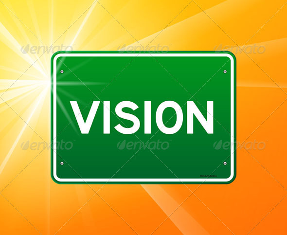 Vision Green Sign - Objects Vectors