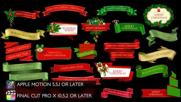 Christmas Lowerthirds and Banners - Final Cut Pro