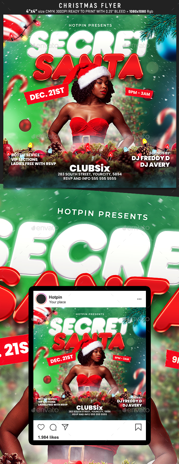 Christmas Party Flyer Template Preview