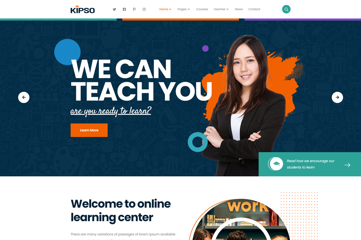 Kipso Online Education Learning Elementor Template Kit by surisoft