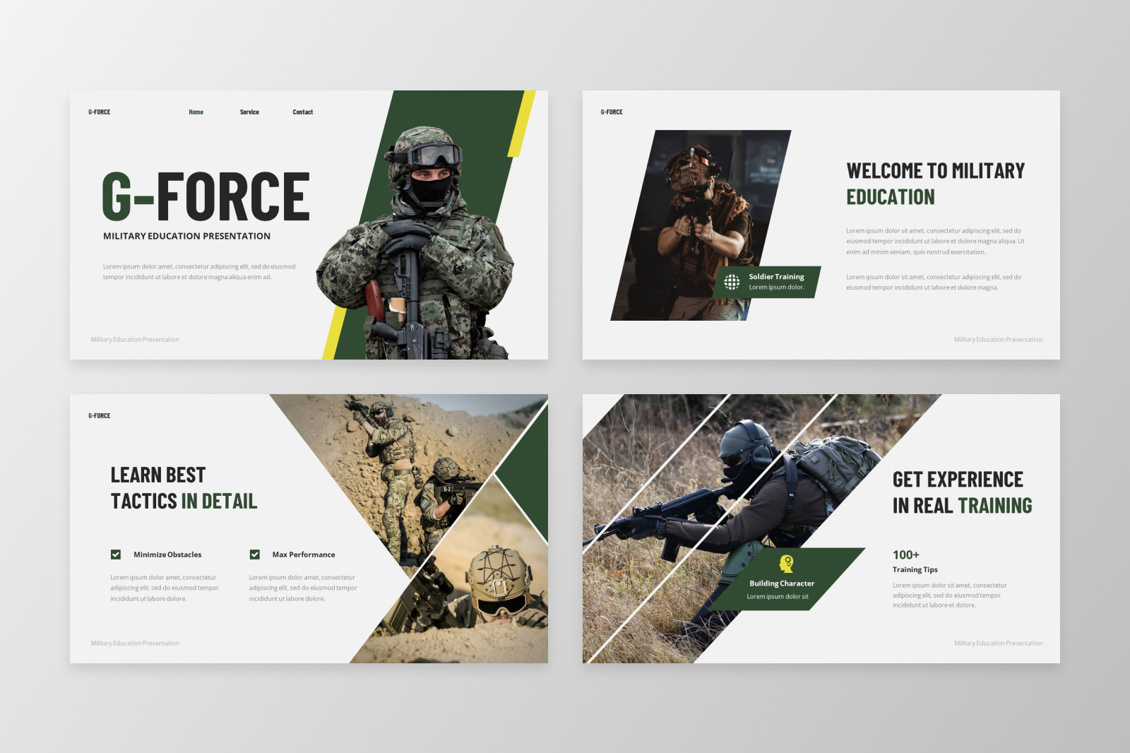 G-Force Military Education PowerPoint Template, Presentation Templates