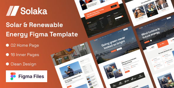 Solaka - Solar & Renewable Energy Figma Template