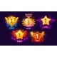 Game Level Up Badges Award Icons Reward Points