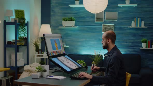 Photography Artist Using Graphic Tablet with Stylus alt