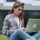 Girl Working on Her Laptop - VideoHive Item for Sale
