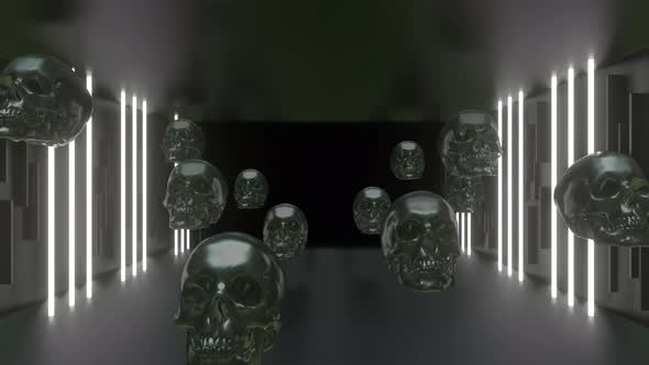 Skulls Laser Tunnel 01 4k