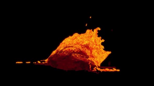 Magma Ejection On A Black Background 3