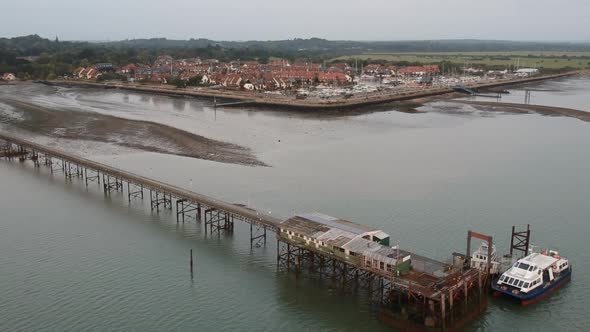 Hythe Pier and marina fly up reveal alt