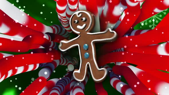 Gingerbread man dancing Christmas animation