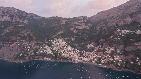 Aerial sunrise Hyper-lapse in Positano alt