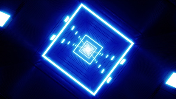 Glowing Blue Light Tunnel Rotation VJ Loop alt