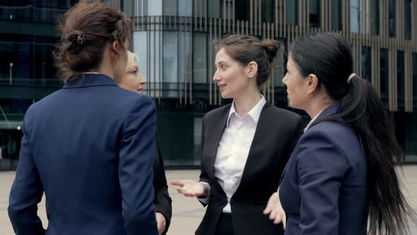 Confident Young Female Mentor Corporate Leader Manager Counselor Communicate with Female Business