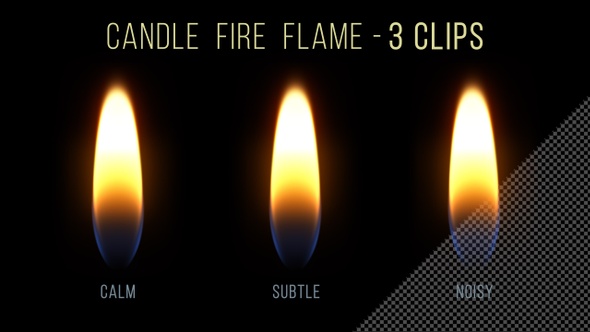 Candle Fire Flame - 3 Clips - 4K