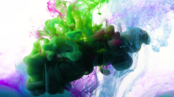 Colorful Paint Explosion In Water, Stock Footage | VideoHive