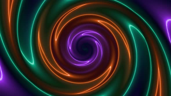 Brown Cyan Purple Neon Twirl Motion Animated Background alt