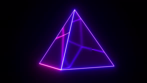 Reflection Of Neon Lights On The Pyramid, Motion Graphics | VideoHive