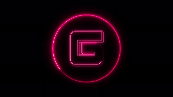 Glowing neon font. pink color glowing neon letter. Vd 478