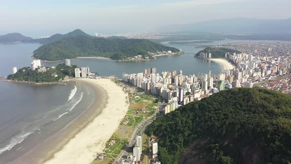 Stunning landscape of coast city of Sao Vicente state of Sao Paulo Brazil. alt