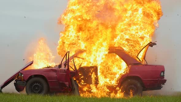 Car Explosion, Car Bomb, Side View