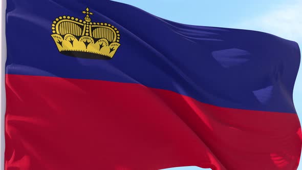 Liechtenstein Flag Looping Background