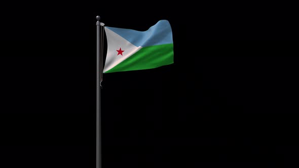 Djibouti Flag With Alpha 4K alt