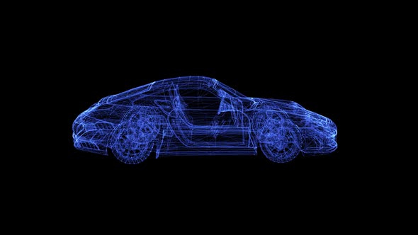 Hologram of a Modern Coupe Car