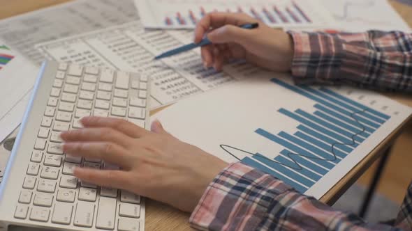 Financial Analyst Using Accounting Business App, Economist Analyzing Statistics