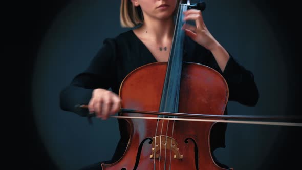 Musician Girl Playing the Cello