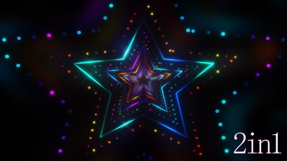 4k Neon Star Background