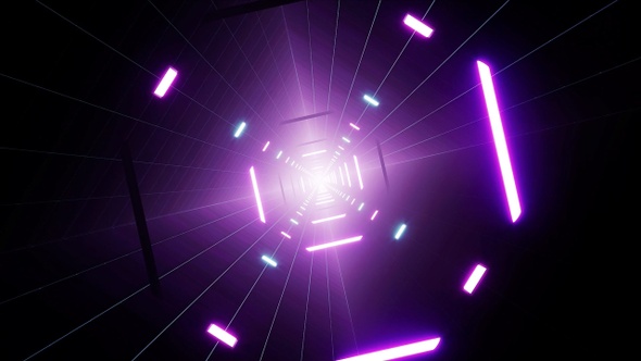 Glowing Purple Glow Stick Light in the Rotating Tunnel VJ Loop alt
