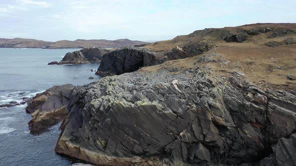 Aerial View of the Coastline at Dawros in County Donegal  Ireland alt