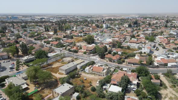 Drone Aerial View Above Southern City Netivot alt