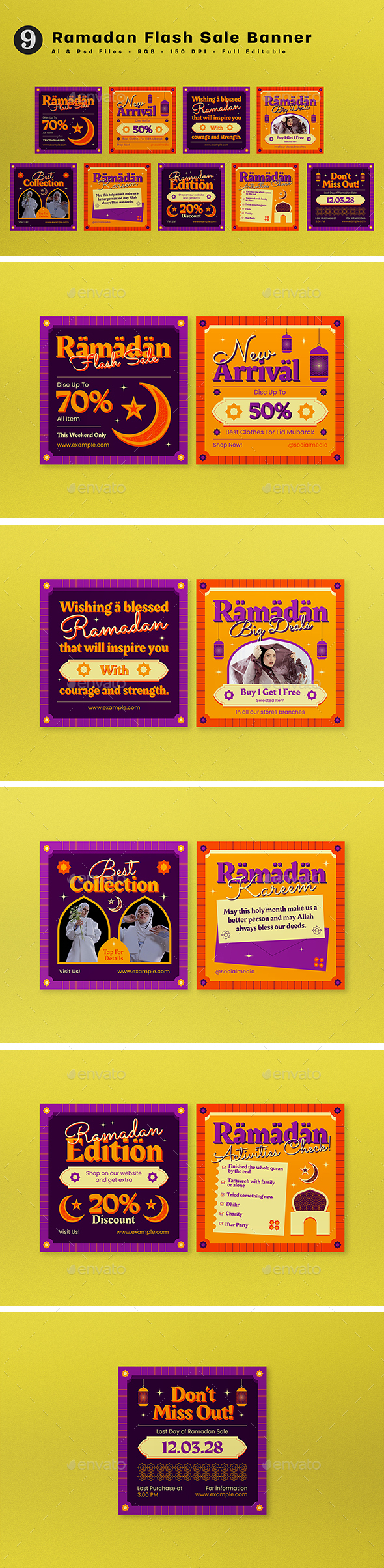 Purple Modern Ramadan Sale Banner