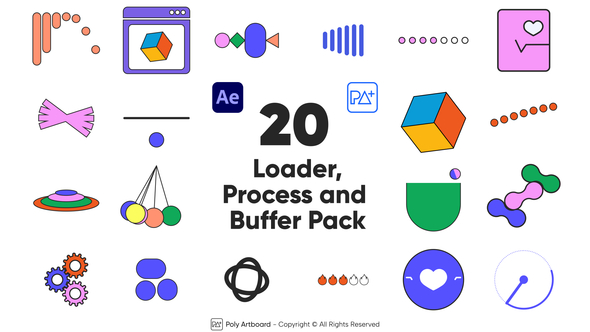Loader, Process and Buffering Icon Pack for After Effects