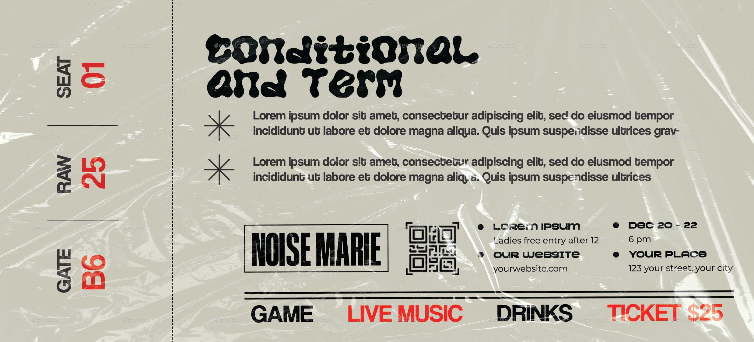 Indie Music Ticket, Print Templates | GraphicRiver