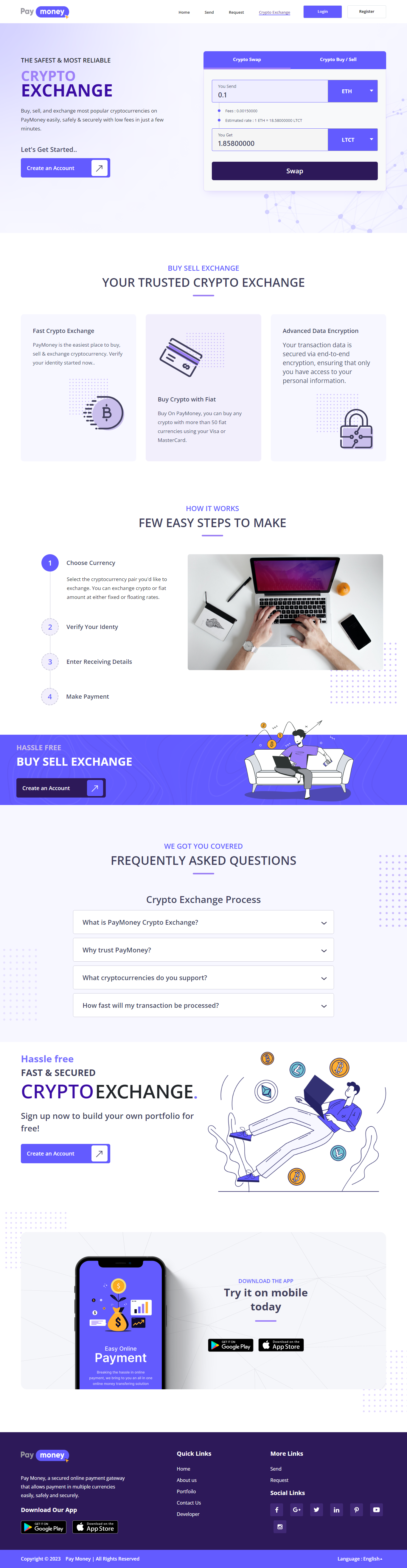 CryptExchange - Paymoney Crypto Swap and Buy/Sell Addon
