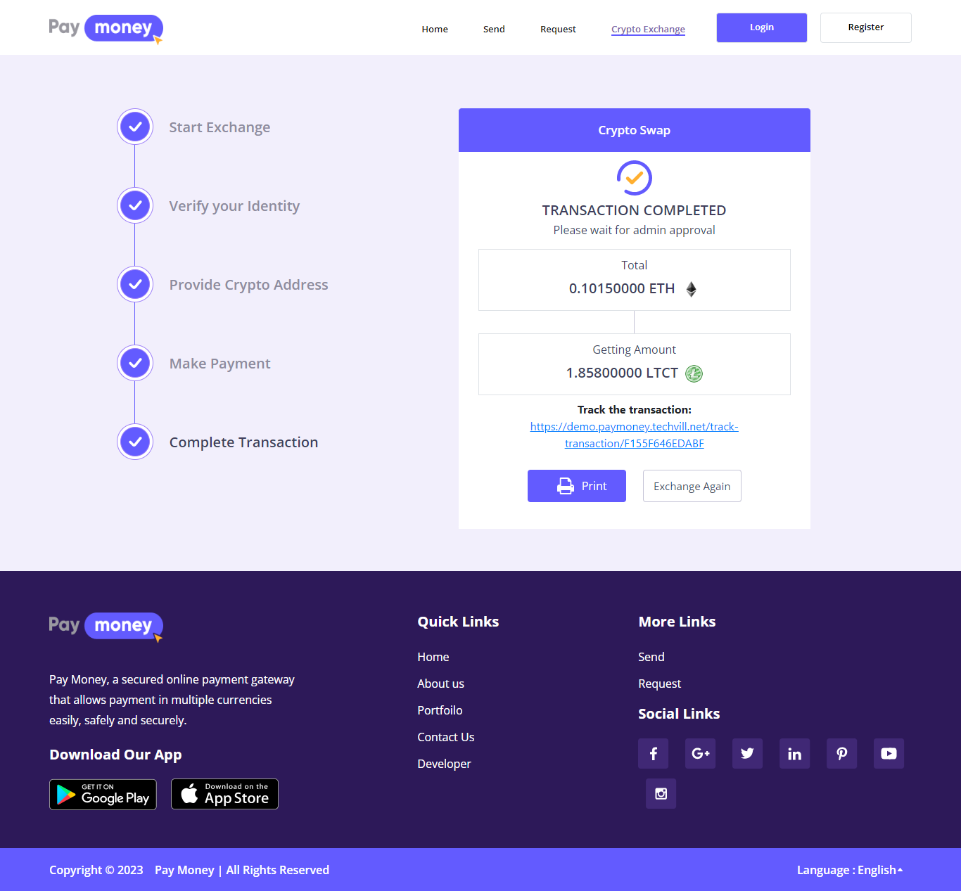 CryptExchange - Paymoney Crypto Swap and Buy/Sell Addon