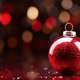 Sparkling Red Christmas Bauble on Bokeh Background - PhotoDune Item for Sale