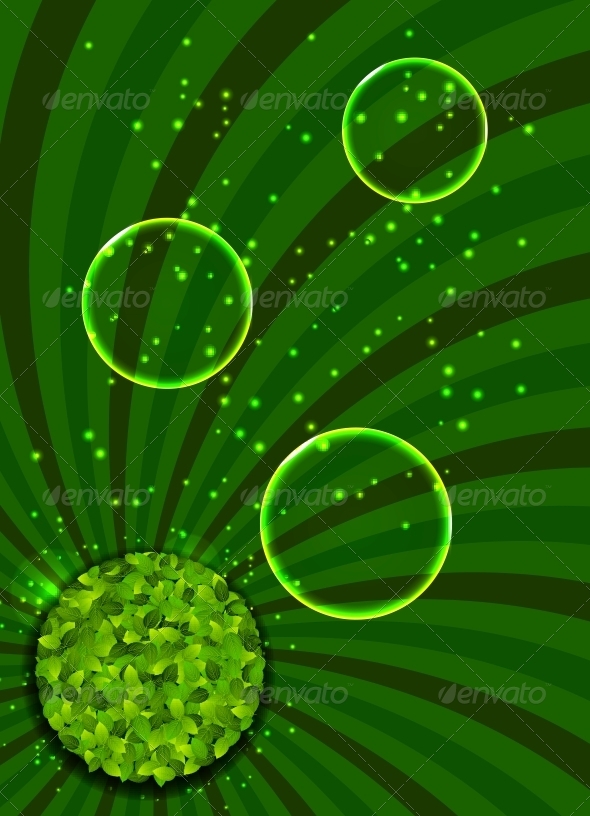 Environmental background with plant.. Vector illus - Landscapes Nature